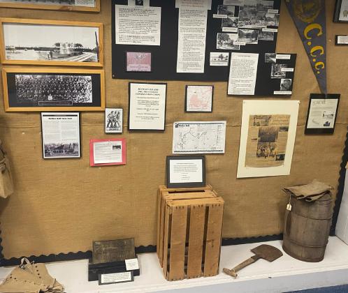 The display at the Coryell Museum and Historical Center shows artifacts and information about the Civilian Conservation Corps when it was assigned to work in Coryell County. Gatesville Messenger/David Scott