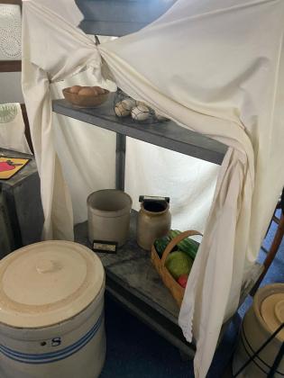 An early day ‘cooling safe’ located in the kitchen display at the Coryell Museum and Historical Center. David Scott | The Gatesville Messenger