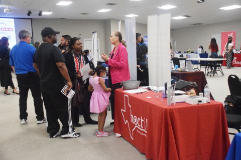 File Photo   Job seekers visit a table at last year’s Regional Hiring Event held by the Copperas Cove Economic Development Corporation. This year’s event is set for Wednesday, July 29, 2026, from 10 a.m. to 2 p.m. at the Copperas Cove Civic Center, located at 1206 W. Avenue B.