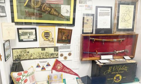 Camp Hood relics on display in the military exhibit at Coryell Museum and Historical Center. Gatesville Messenger/David Scott