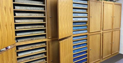 Cabinets which housed the newspaper archives dating back to 1936 were lost in the March 16 downtown fire. FILE PHOTO