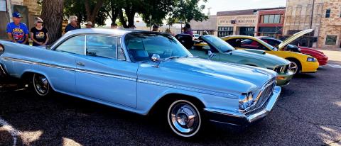 Despite the slight threat of rain, car club members recently brought their vehicles to the courthouse square for the public to enjoy. Gatesville Messenger/David Scott