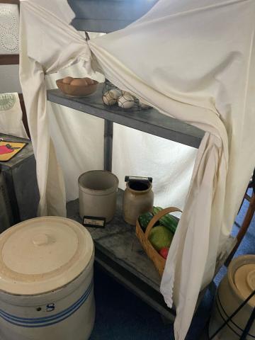 An early day ‘cooling safe’ located in the kitchen display at the Coryell Museum and Historical Center. David Scott | The Gatesville Messenger
