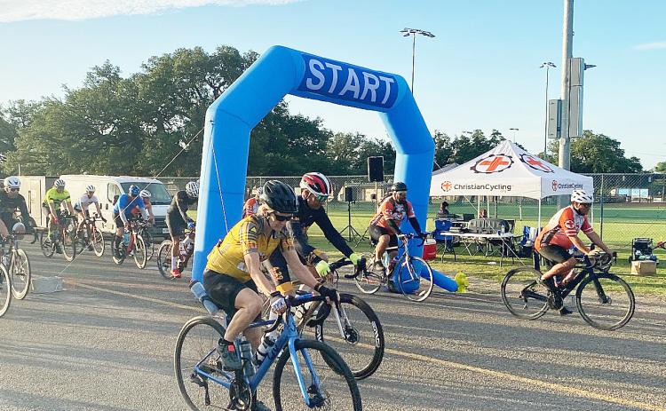 Bikers began the race at 7:15 a.m. on June 13 at the Civic Center. Photo by David Scott