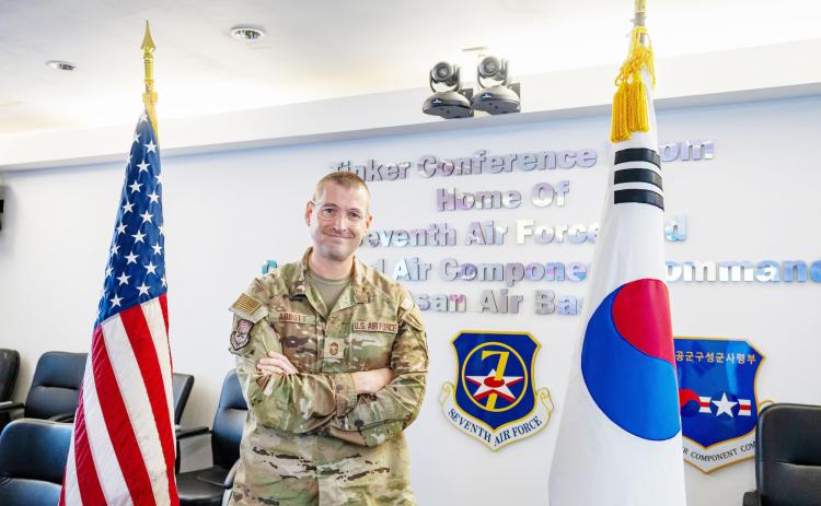 Chief Master Sgt. Brandon Abbott, a 1999 graduate of Jonesboro High School, has served in the United States Air Force for 20 years. He was among the United States military personnel who rendered aid to passengers in an overturned bus in the Korean Demilitarized Zone in Paju, Republic of Korea, back in June. Courtesy Photo