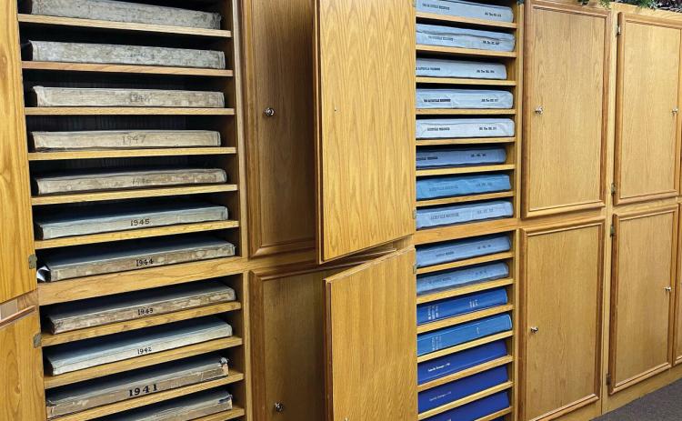 Cabinets which housed the newspaper archives dating back to 1936 were lost in the March 16 downtown fire. FILE PHOTO