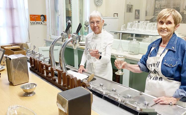 Volunteers in the old drug store exhibit at the museum show visitors what it was like to order sodas in years gone by. Gatesville Messenger | David Scott
